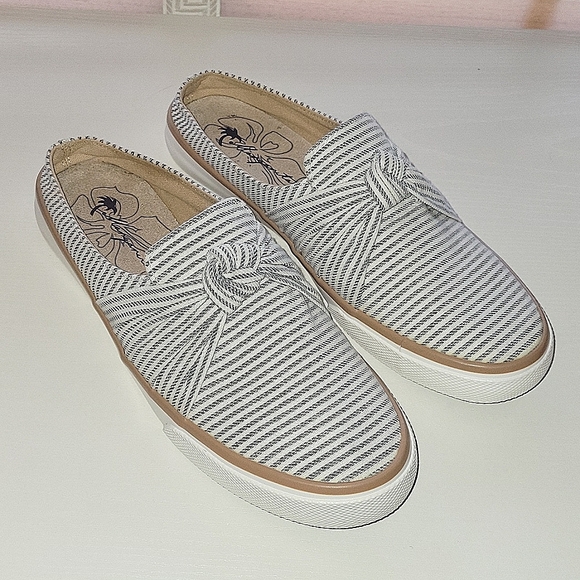 Margaritaville Shoes Margaritaville Sailor Blue Striped Canvas Slip